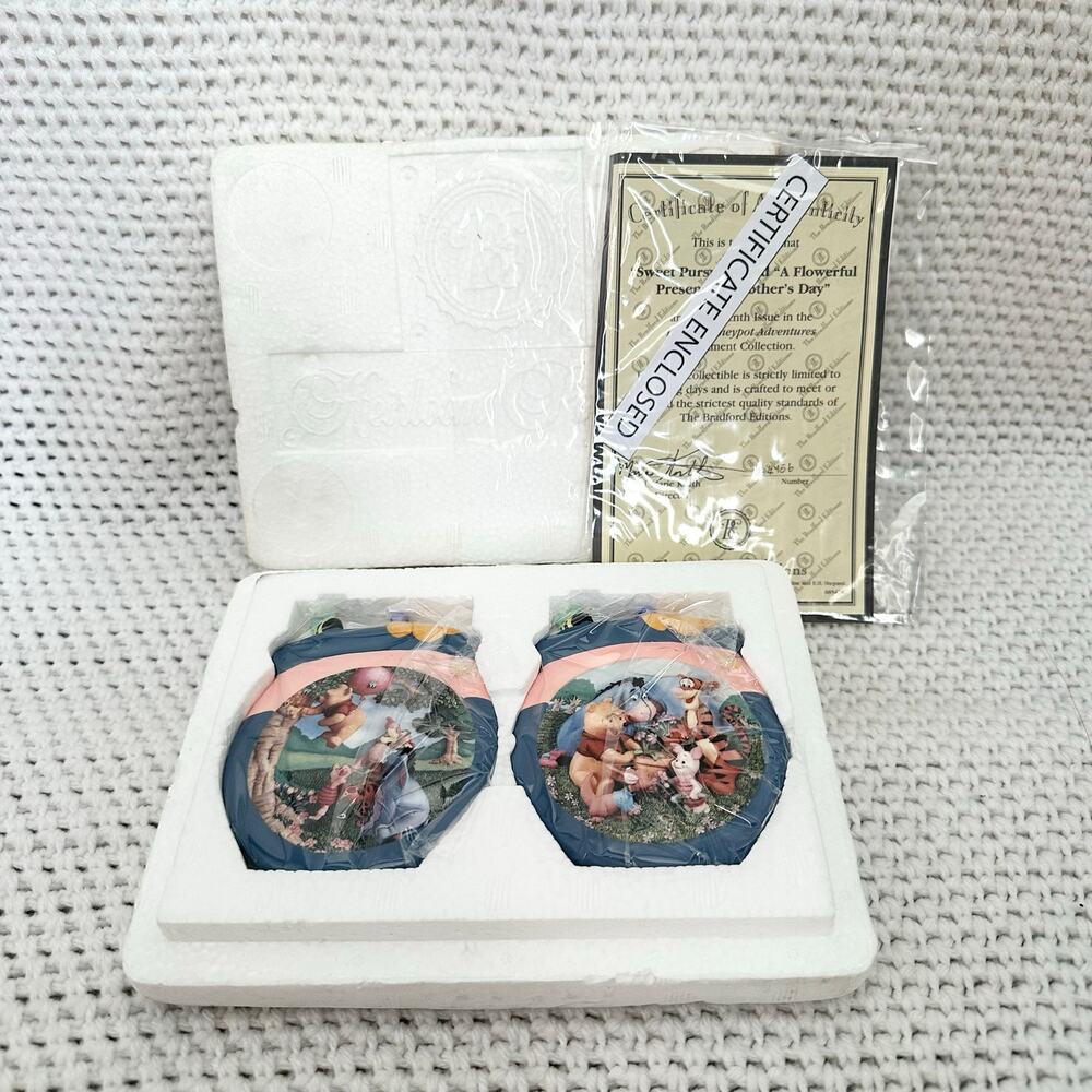 Bradford Pooh’s Honeypot Adventures Ornament Set Sweet Pursuits Mothers Day New
